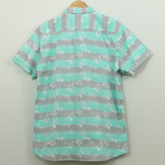 Molokai Surf Company Cotton Striped Printed Button Up Shirt - Picture 4 of 8